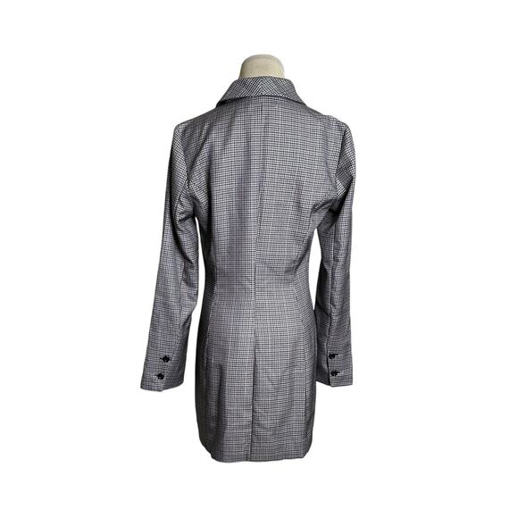 Honey Punch black red checkered doble breast coat size small - Picture 2 of 15